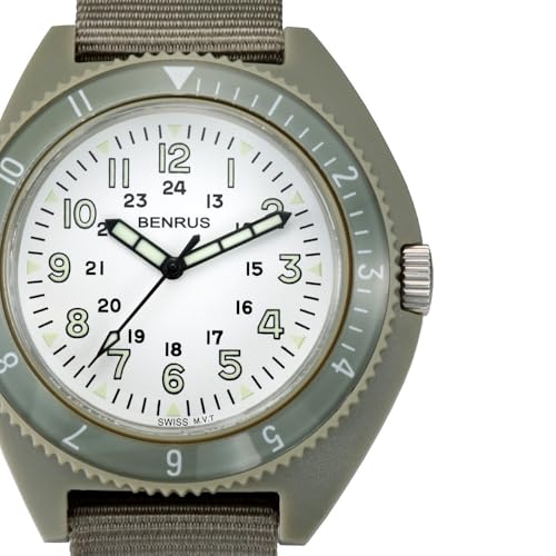 Benrus Men's Green Watch TYPE3-SAGE-WHITE