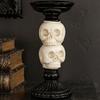 Dark Academia Home Decor Halloween Candlestick Holder Decoration, Gothic Raven Skull Candle Holder, Table Decoration Spooky Taper Stand for