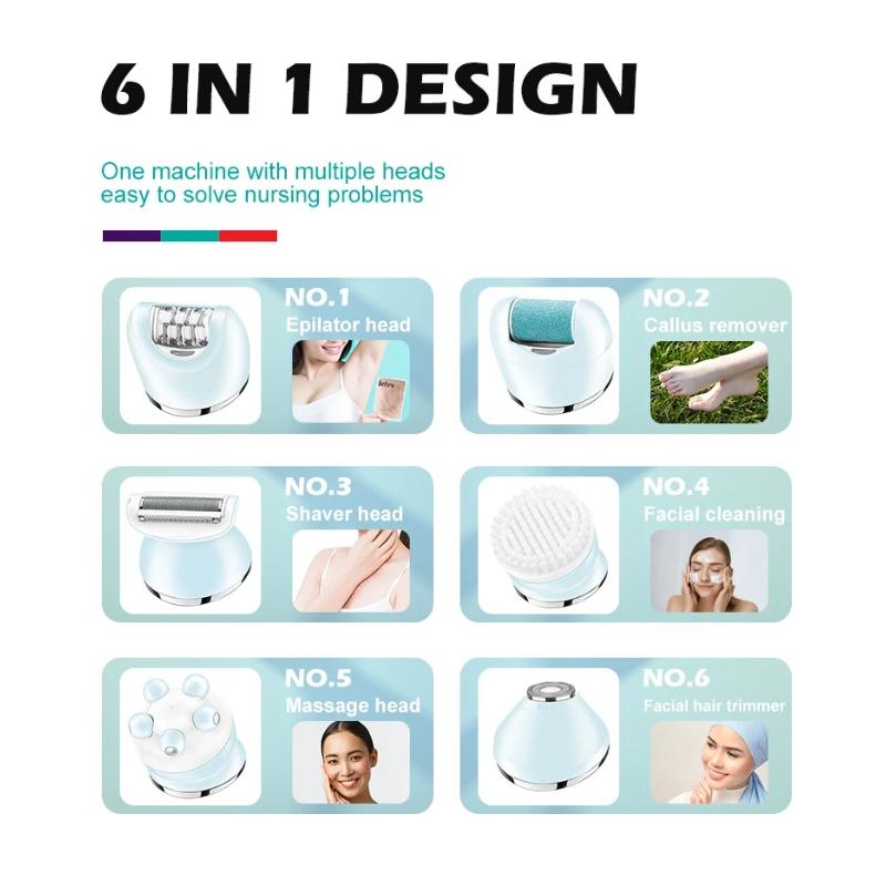 VGR V-733 6-in-1 Multi Functional Hair Trimming Set Home Shaver Ear and Nose Hair Full Body Private Area Hair Removal Machine IPX7 Waterproof Set