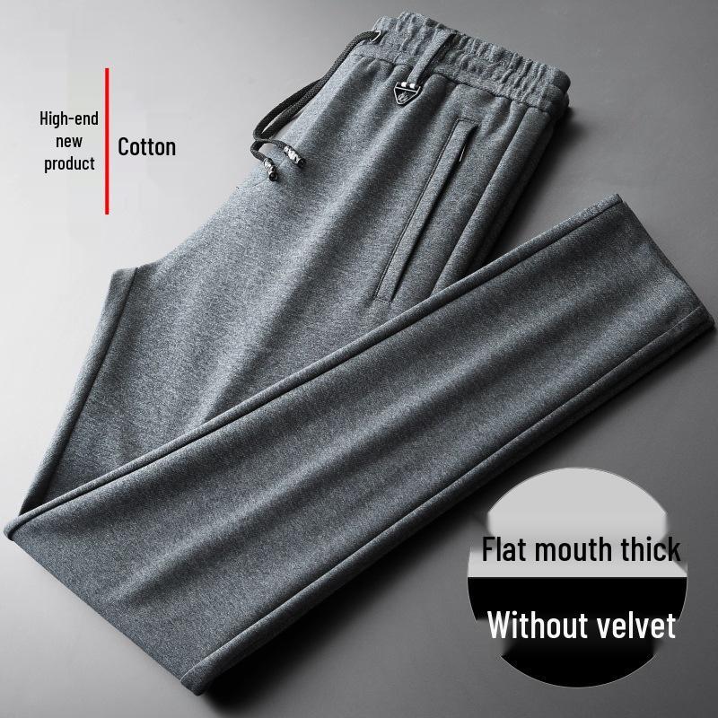 Men's Thickened Fleece-Lined Lambswool Winter Sweatpants - Warm Cotton Outerwear Pants, 86