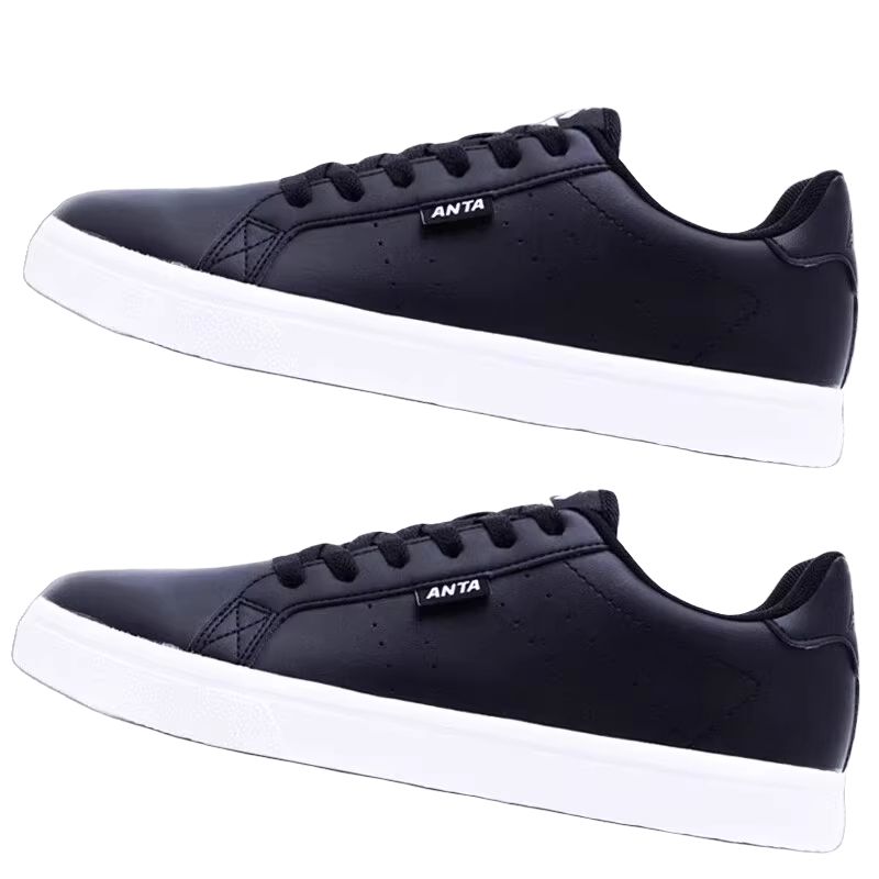 Anta Comfortable Daily Lifestyle Series Low-Top Skate Shoes Men Sneakers Black White 91628004-8