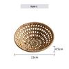 HeMu Handmade rattan woven hollow towel tray candy snack nut melon seed plate fruit cake storage basket kitchen storage basket