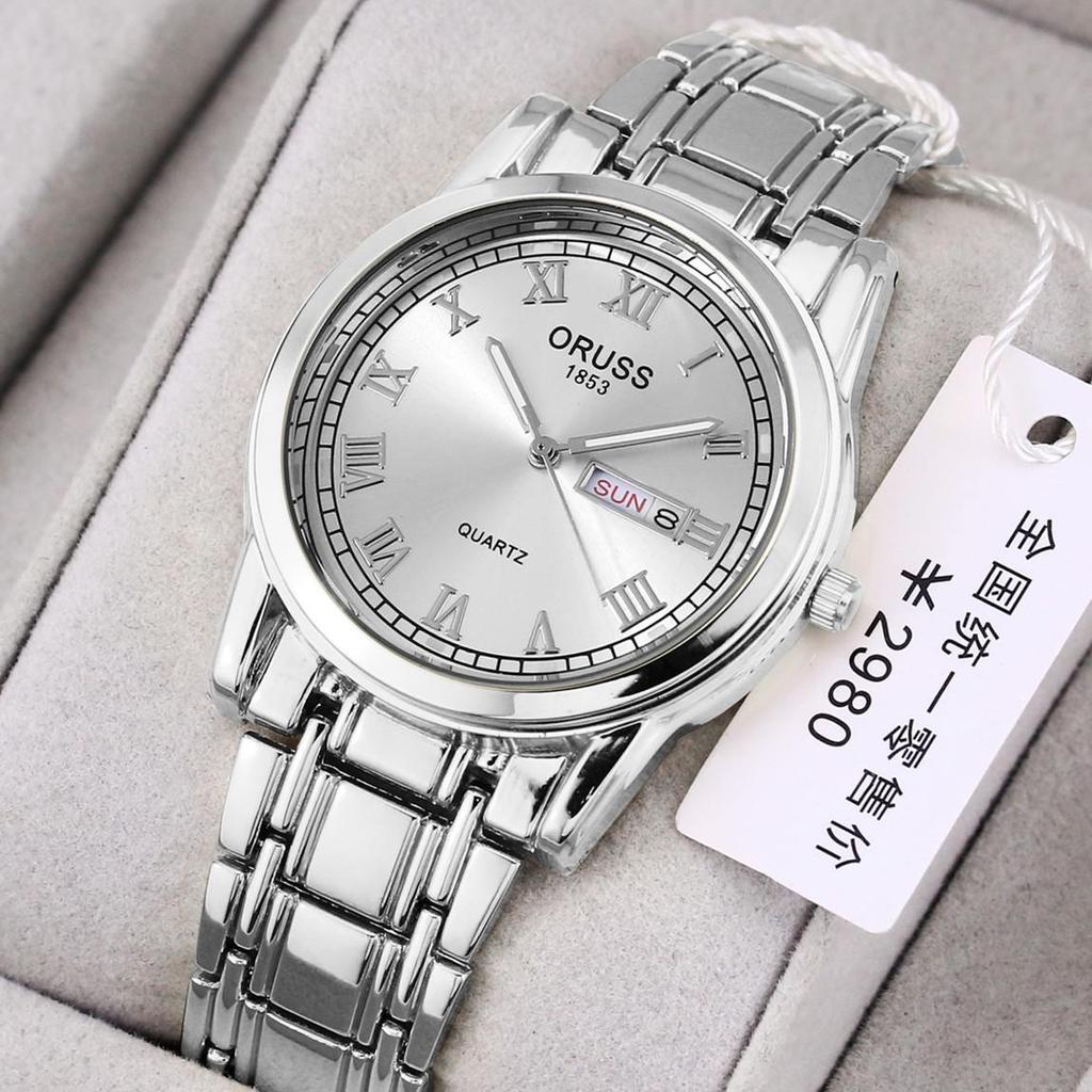 Men's Automatic Luminous Waterproof Calendar Watch with Round Glass Mirror