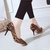 Large size sexy elegant fashionable Luxury women's high heels leopard print thin heel pointed suede Designer high heels Zapatos
