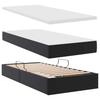 Storage Bed with Mattress Black 90 X 190 Cm Faux Leather