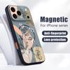 White Magnolia Flower Pattern Case For iPhone 17 Pro Max Magnetic For Magsafe Hybrid Slim Matte Cover For iPhone 16 15 14 13 Pro Max