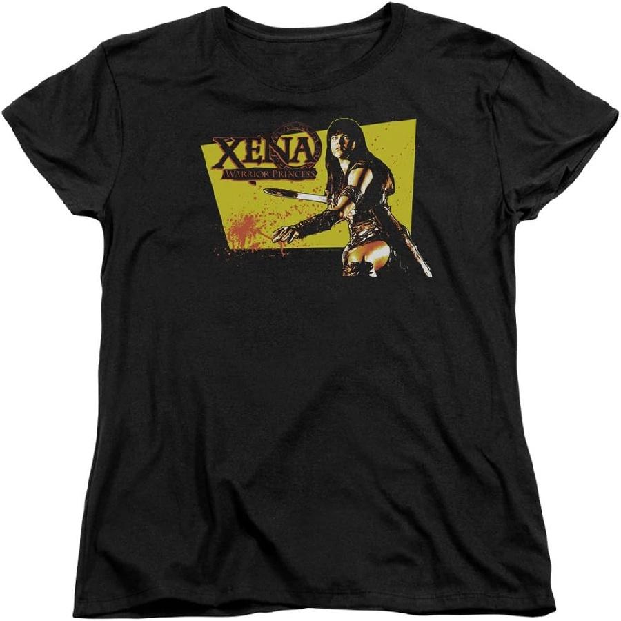 Unisex T-shirt Xena Warrior Princess Ladies Shirt Cut Up Black Tee T-Shirt (Small)