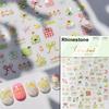 Gold Stamped White Christmas Tree Snowflake 3D Self Adhesive Nail Art Stickers Santa Claus Elk Xmas Cartoon Cute Manicure Decals