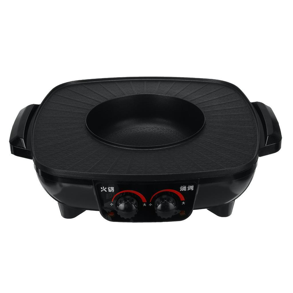 1800W 2 IN 1 Barbecue Hot Pot Elektrische Grillplatten Elektrische Grills Topf 220V Antihaft-BBQ-Grillplatte Home Hotpot Backplatte Home Hotpot