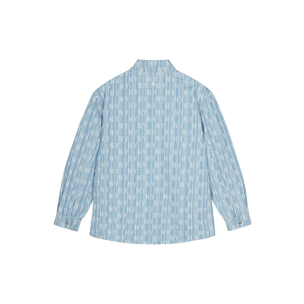 MLB New York Yankees SS24 Floral Stripe Denim Jacket Unisex Jackets Light-Blue 3ADRM0341-50BLL