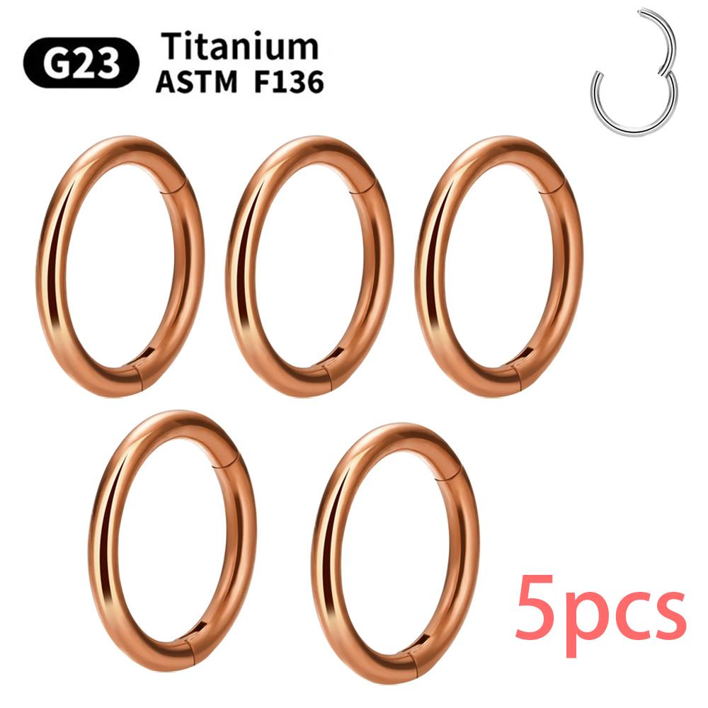 1/5Pcs Nose Rings G23 Titanium Lip Ring For Women And Men Piercing Jewelry Hoop Earrings Mixed Color Body Clips Hinged
