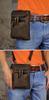 Echte Leder Kleine Umhängetasche, Schultertasche, Hüfttasche, Multifunktionale Tasche mit Handyfach, Hüftgurt-Tasche, Le'aokuu Herrentasche, Tasche, Klettverschluss