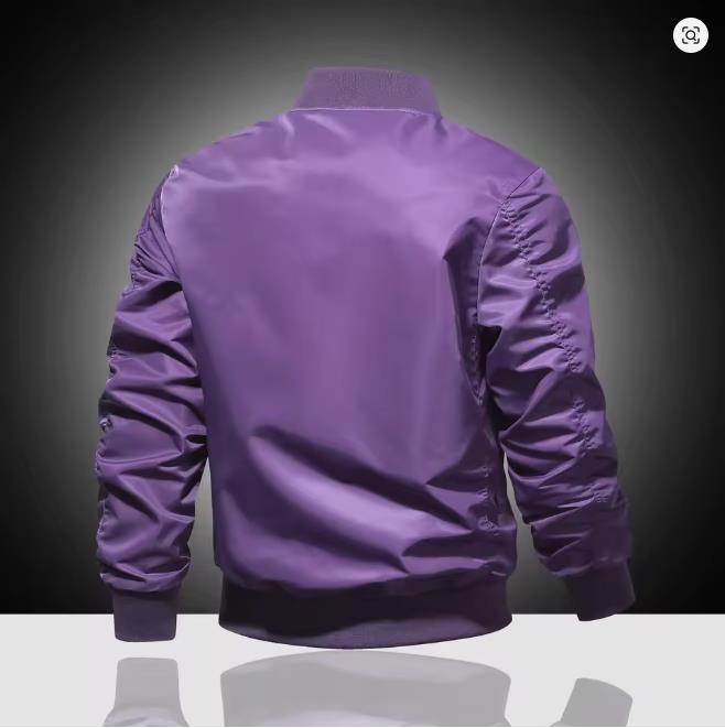 Autumn Winter Air Force MA1 Pilot Jacket Men's Solid Color Baseball Jacket Casual Thick Windproof Warm Cotton Jacket