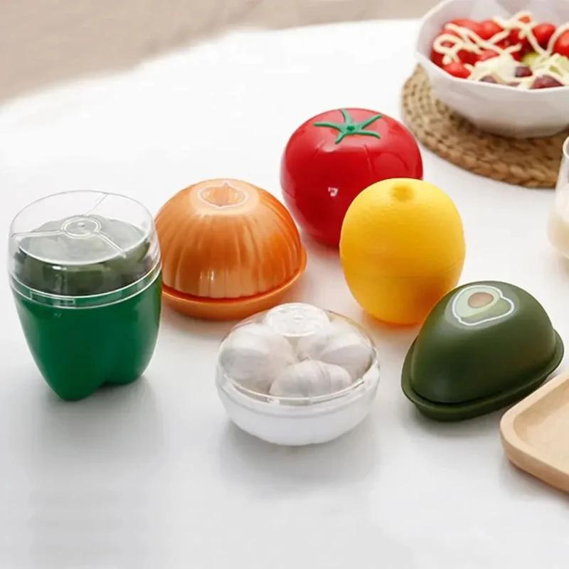 Food Storage Container Onion Green Pepper Garlic Shaped Lemon Fruits Fresh Box Plastic Vegetable Fresh-keeping Boxes