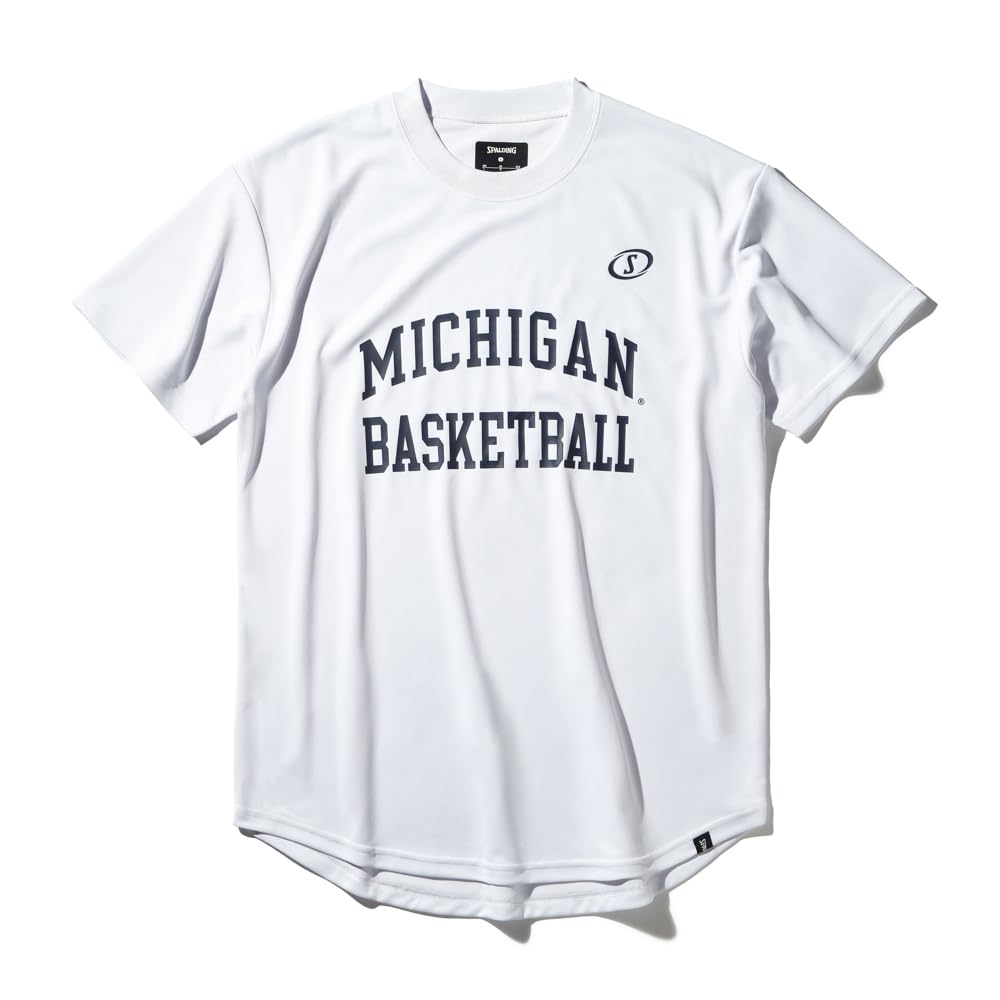 

Spalding Michigan Basketball Arch Logo Round Hem T-Shirt, White, Medium, SMT25025M