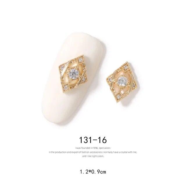 2pieces 3D Metal Zircon Nail Art Jewelry Japanese Nail Decorations Top Quality Zircon Crystal Manicure Zircon Diamond Charms