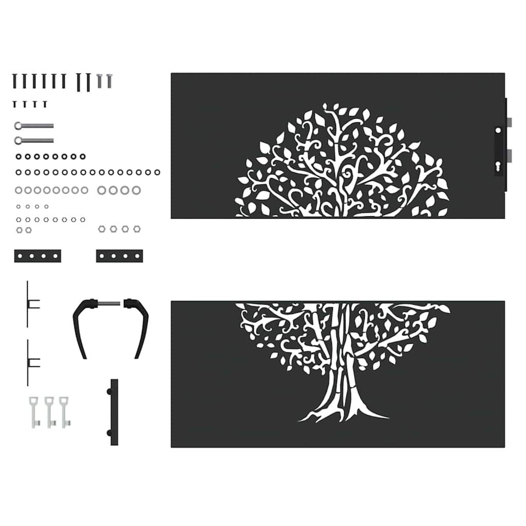 Garden Gate Black 85 X 100 Cm Powder Coated Steel