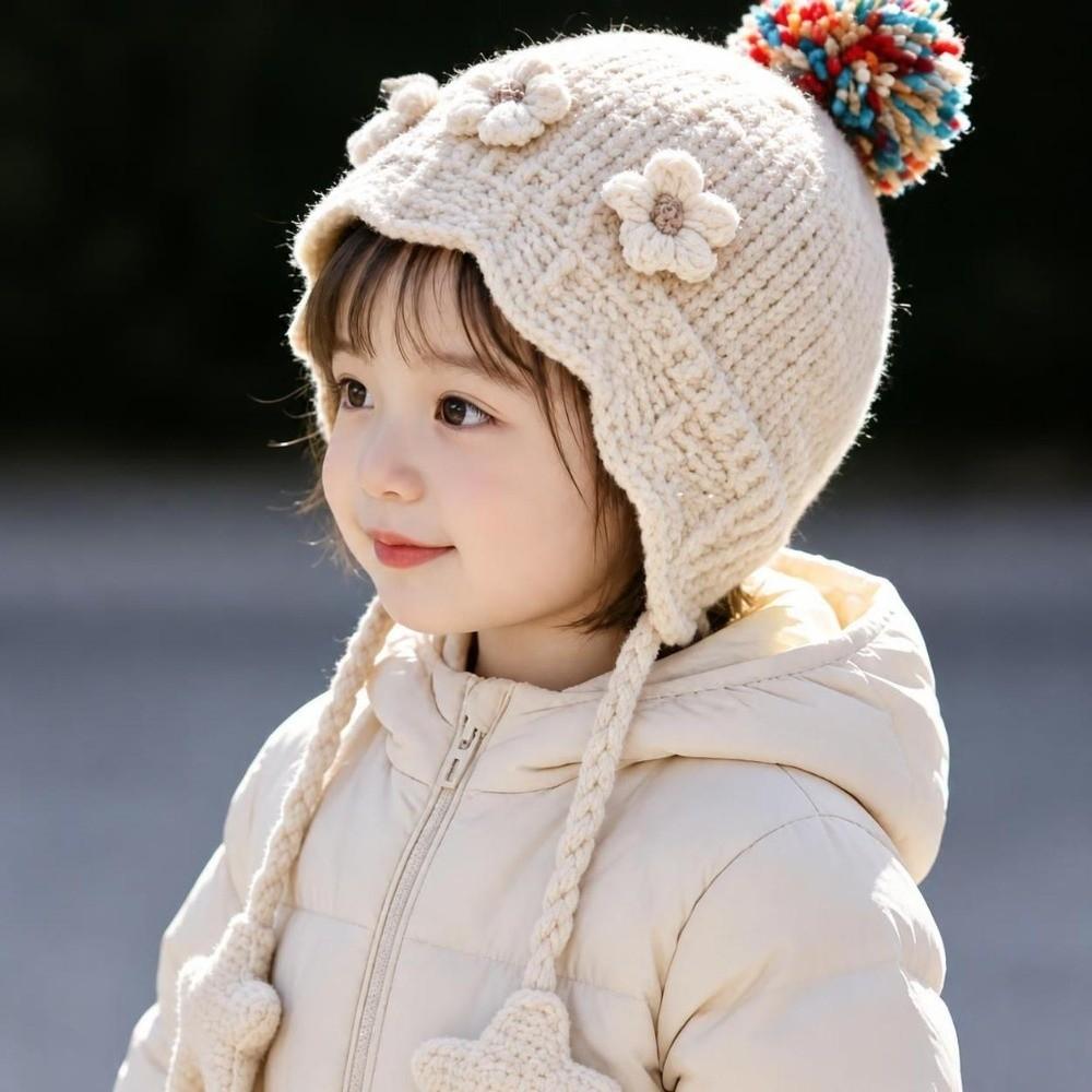 Windproof Baby Earflap Hat Thick Knitted Children Cap Comfort Toddler Bonnet Daily