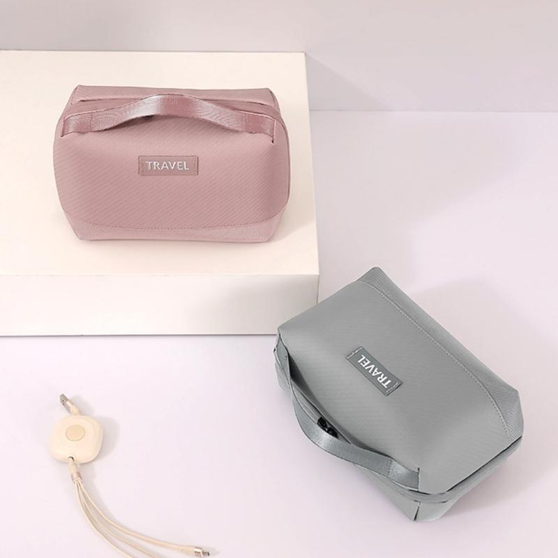 Travel Bag Pouch Electronic Accessories Organizers with Handle Carrying Case Shockproof Storage Bag for Data Cable Phone