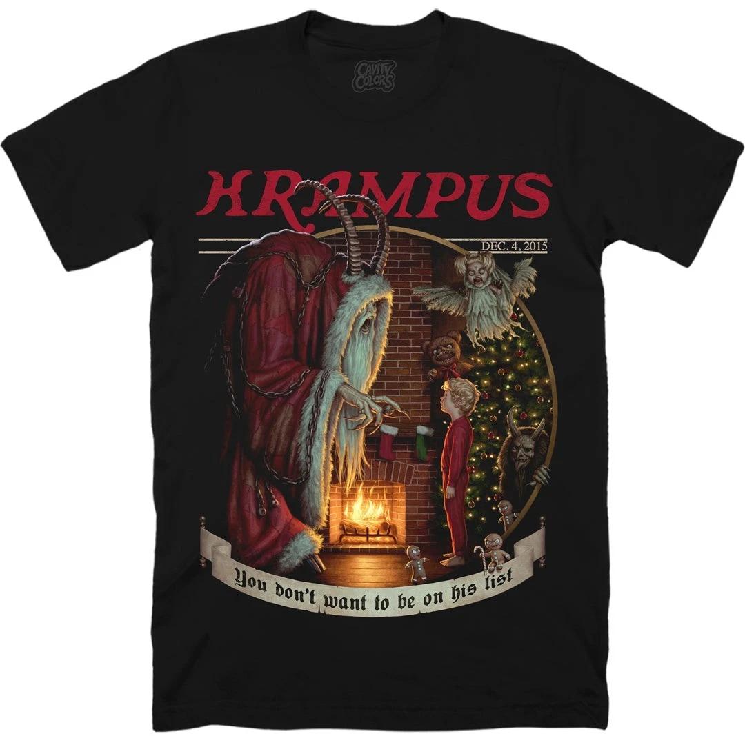 Krampus Naughty List Shirt – Holiday Horror Christmas Graphic Tee 4XL