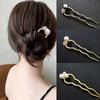 Luxury Pearl Hair Fork U-Shape Hair Stick for Women Vintage Hairpin for Bun Elegant Daily & Bridal Wedding Hair Accessories