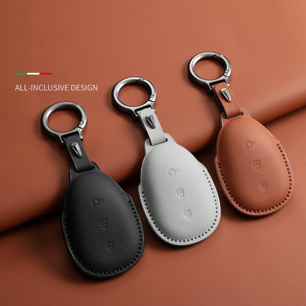 Leather Car Remote Key Case For Changan Qiyuan A07 Q07 Car Accessories Key Shell Cover Fob Holder