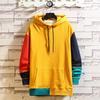 Men  Splicing Button Pullover Long Sleeve Hooded Sweatshirt Tops Blouse