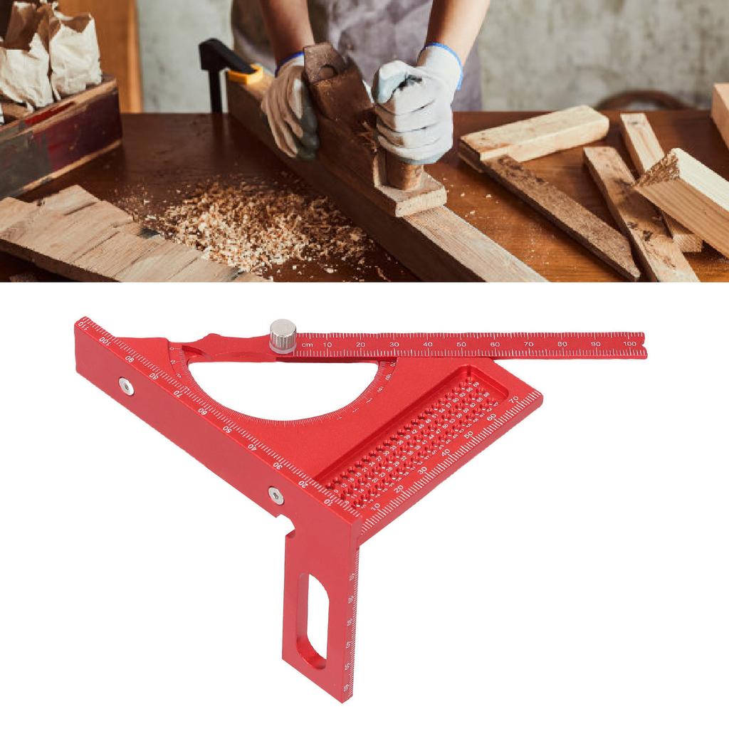 Woodworking Semi Circular Pointer Angle Aluminum Alloy Carpenter Protractor 3D Multifunctional Ruler