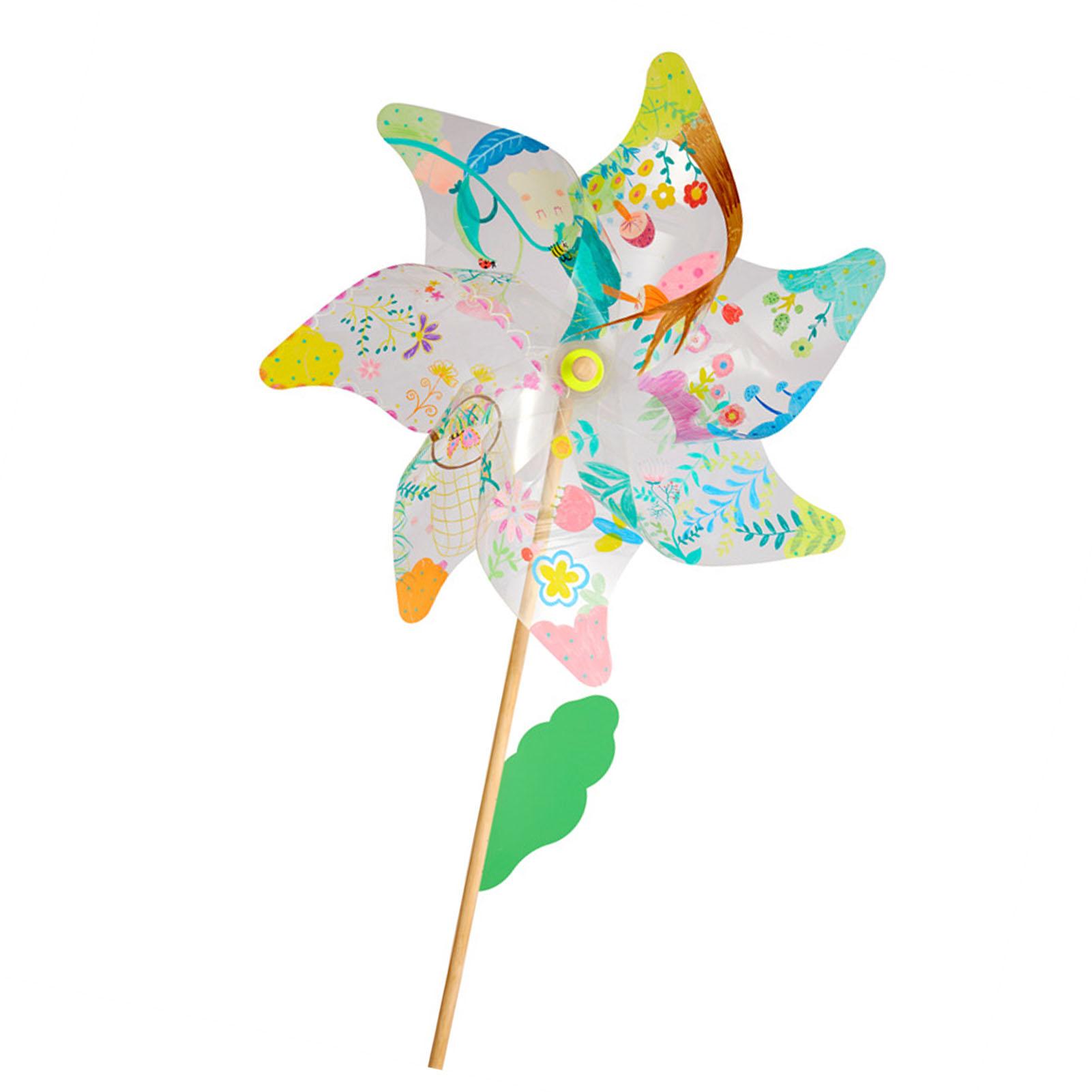 

Windmill Toys Colorful Graffiti Transparent Pvc Windmill DIY Children s Painting Art Windmill