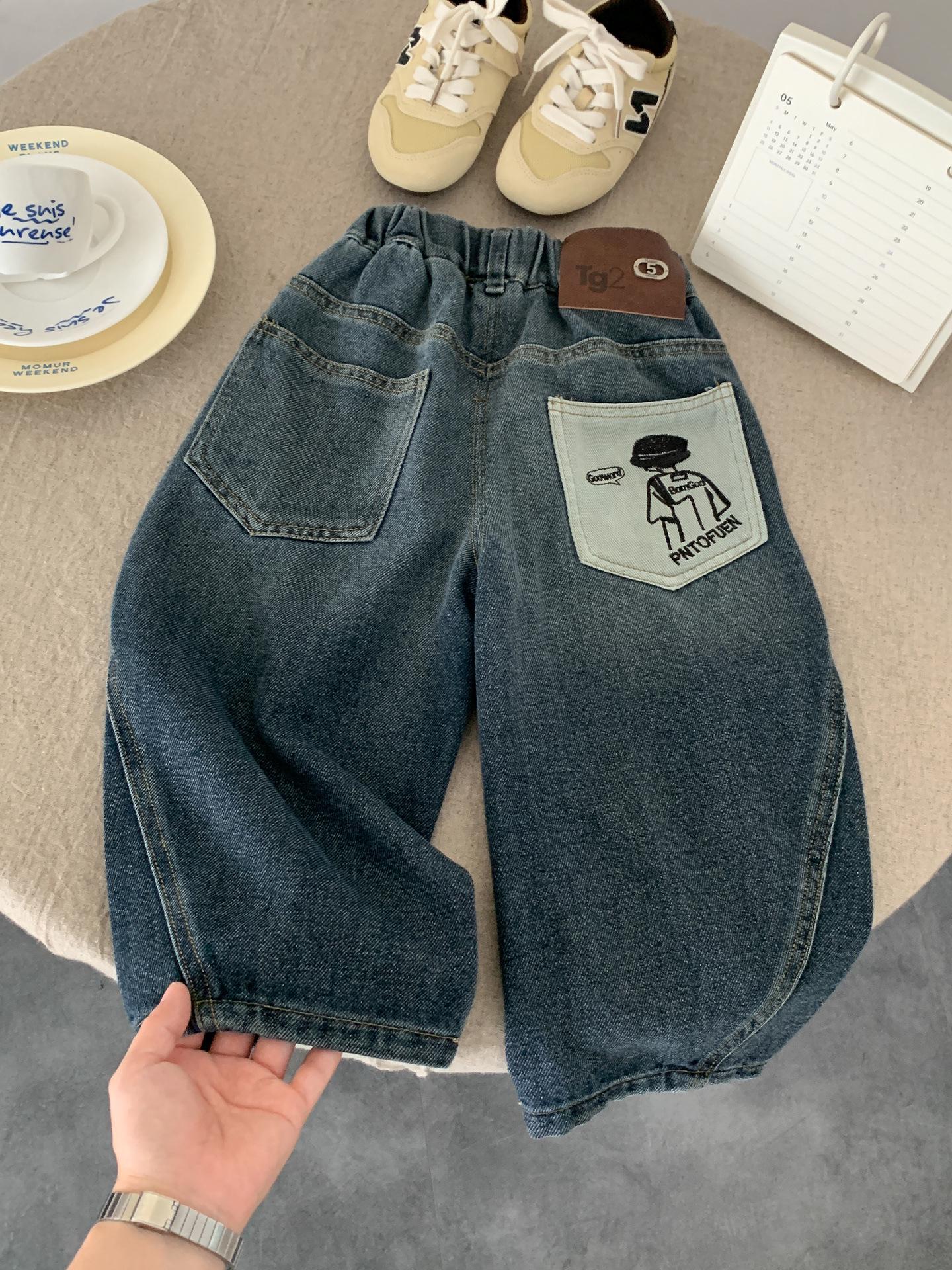 Свободные прямые джинсы для мальчиков, Осень 2025 90 cm