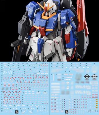 Fluorescent MG MGEX MGSD FM HiRM 1100 Robot MS Ensha Detail-Up Water Transfer Decals (for MG 1100 Z Gundam Zeta Gundam Ver.Ka) [Used]