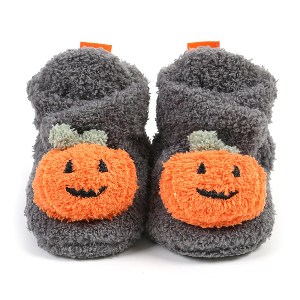 New Autumn/Winter Pumpkin Baby Toddler Shoes - Soft, Warm Cotton with Soft Sole (Model M2043) - Perfect for Halloween!