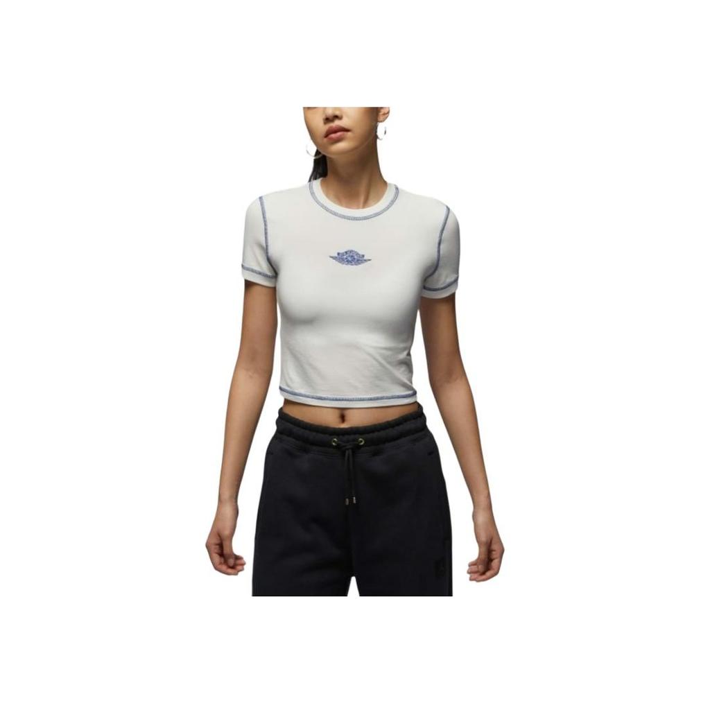 Nike SS SLM CRP GFX Tee Rair Fashion Round Neck Breathable Comfortable Versatile Short Sleeve Regular T-Shirt Women Tops White IB2921133