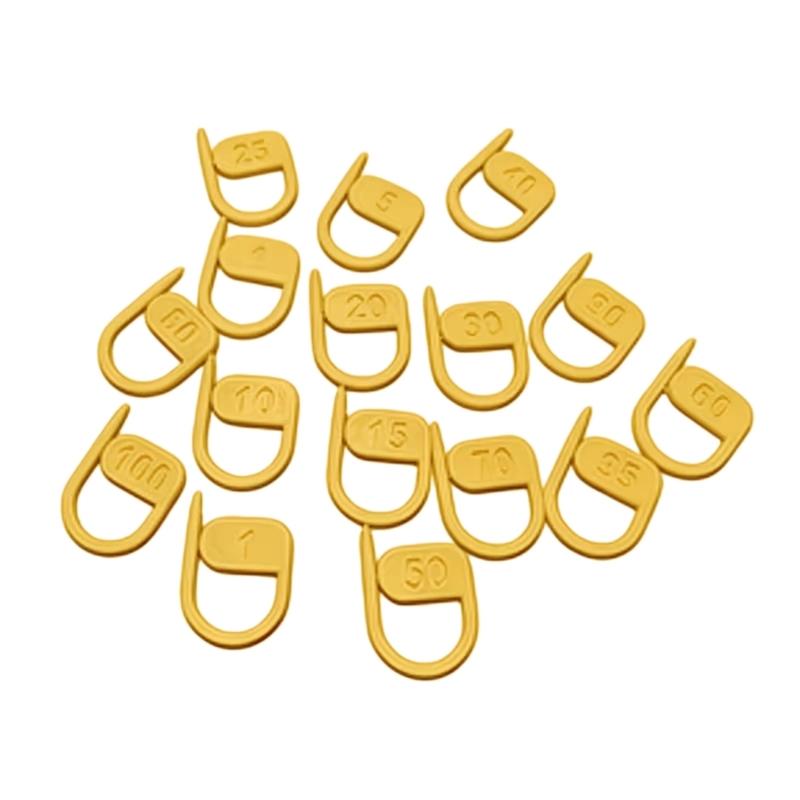 16Pcs Numbered Plastic Stitching Markers Locking Crochet Stitching Markers Clip for Knitting Sweaters Scarves Yarn Craft