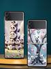 Baby Panda Hard PC Phone Case For Samsung Galaxy Z Flip 7 6 5 4 Black Cover For Galaxy Z Flip 3 Foldable Shell Fundas Capas Bags