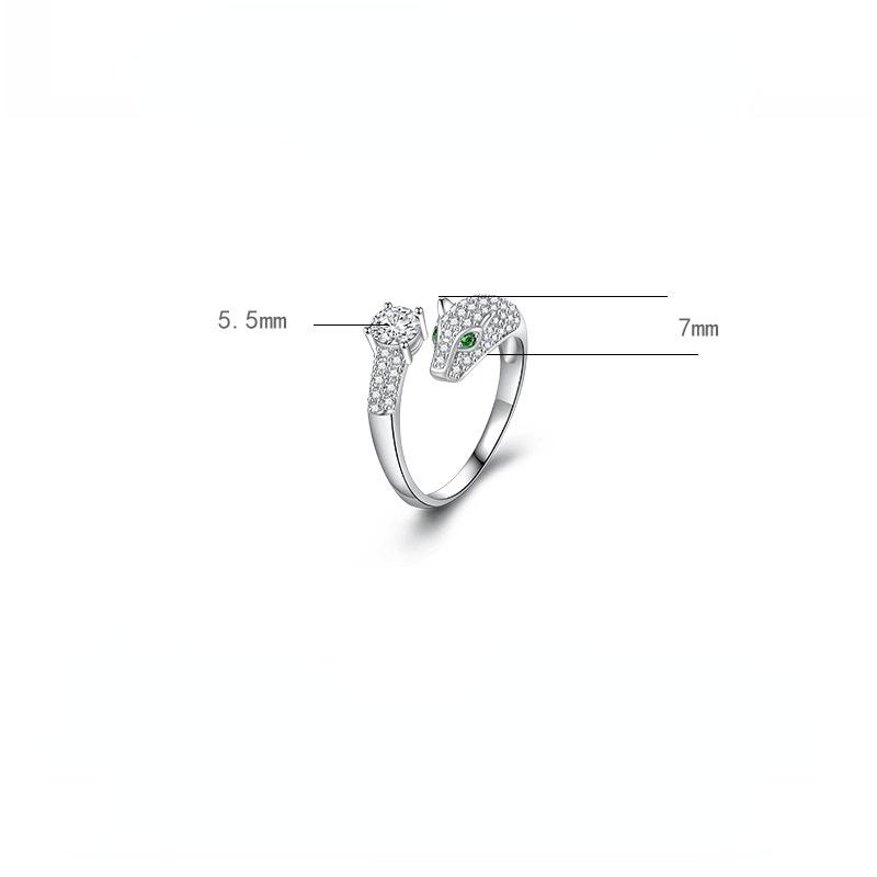BELLA BOX Leopard Head Ring Opening Resizable Rings For Women Zircon Engagement Party Fine Jewelry Gift