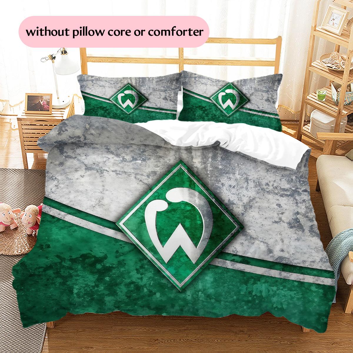 Sportverein Werder Bremen Pattern Bedding Quilt Set  Home Decoration  Gift (1 * duvet cover + 2 * pillowcase  without core) 135x200cm
