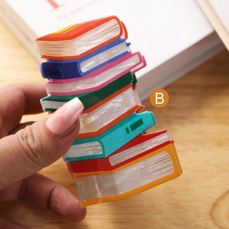 Elegant Acrylic Book-Shaped Hair Clip A Cute and Fashionable Accessory for Women the Perfect Birthday Gift
