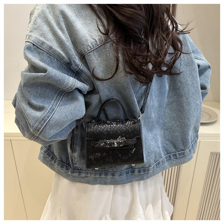 Texture Casual Retro Large Capacity Lock Buckle Handheld Crossbody Small Square Bag For Women