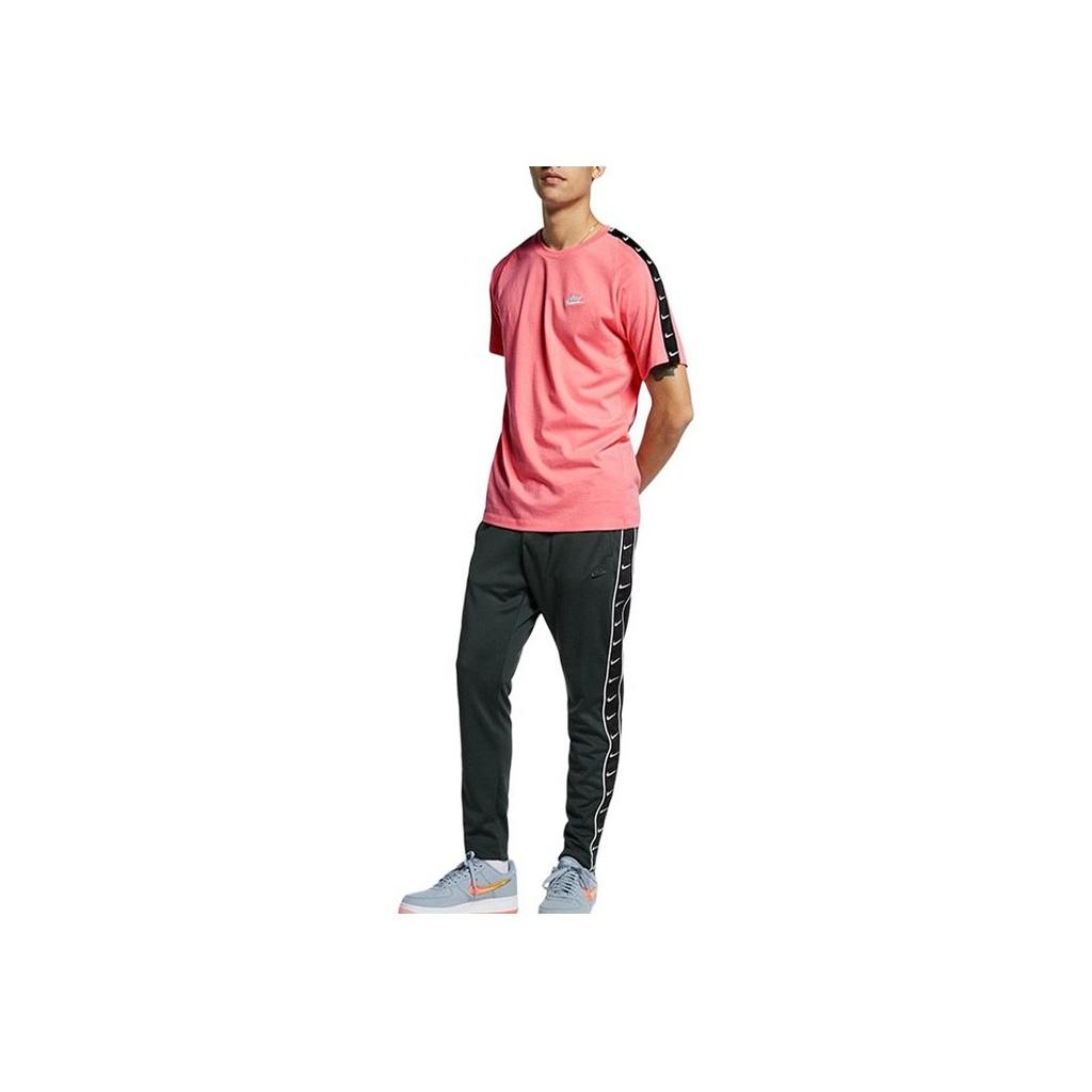 Nike Swoosh Logo Sportswear Short Sleeve T-Shirt Men Tops Pink BQ0025-668