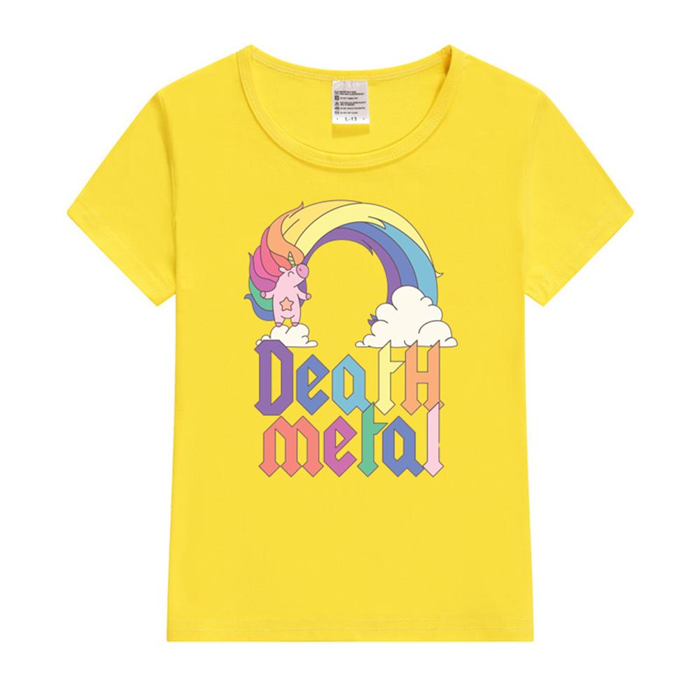 Funny Death Metal Unicorn Cute Rock Music Band Lover Baby TShirt Short sleeves Sports fashion short sleeves for ages S