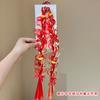 Christmas Children'S Hair Accessories Red Bow Santa Lantern Wig Braid Hair Ring Bubble Braid Wig Headband