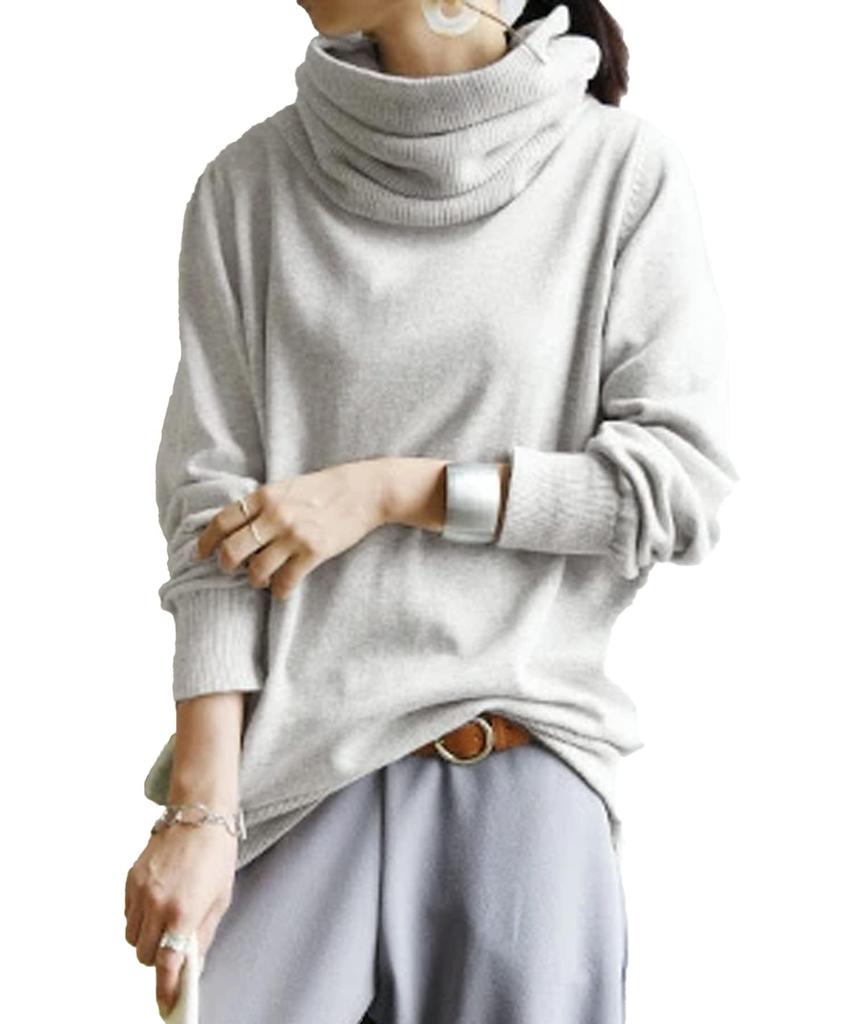 And It Neck Cotton Heather Sizes Heathered Cotton Deep-Sleeved Knit, 12-Color Oatmeal, L-LL, S-M, L-LL, 3L-4L, Women's Turtleneck, Spring, Autumn,