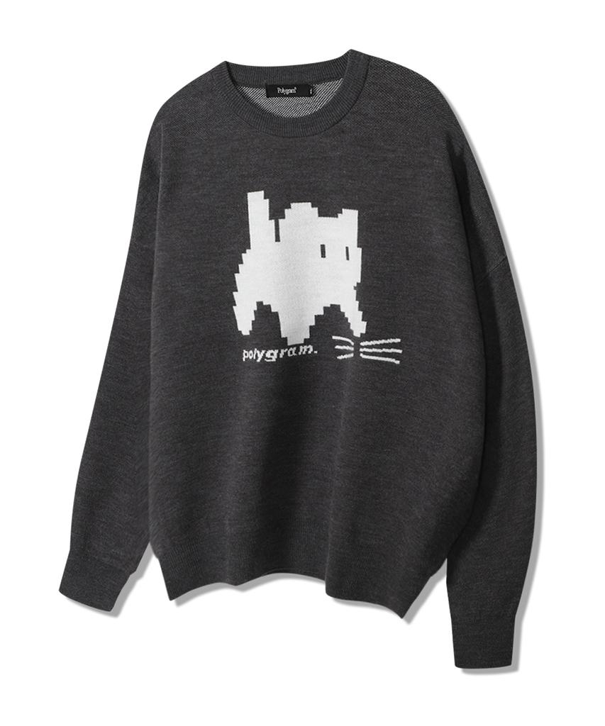 POLYGRAM Pixel Cat Brush Round Knit - 4 Colors