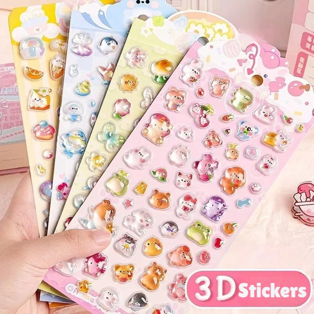 2pcs Creative Stationery Stickers PVC Diary Decoration New 3D Stickers  Students Gifts
