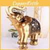 Premium Quality Resin Delicate Stuff Golden Fortune Elephants Ornaments For Stylish Home And Office Decoration