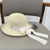 High-end Korean Version Bow Streamer Beach Hat Women's Summer Sunshade Sunscreen Crimped Fisherman Hat Vacation Sun Hat