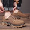 Casual men's thick soled leather shoes Fashionable minimalist design style Outdoor leisure walking office party youth shoes