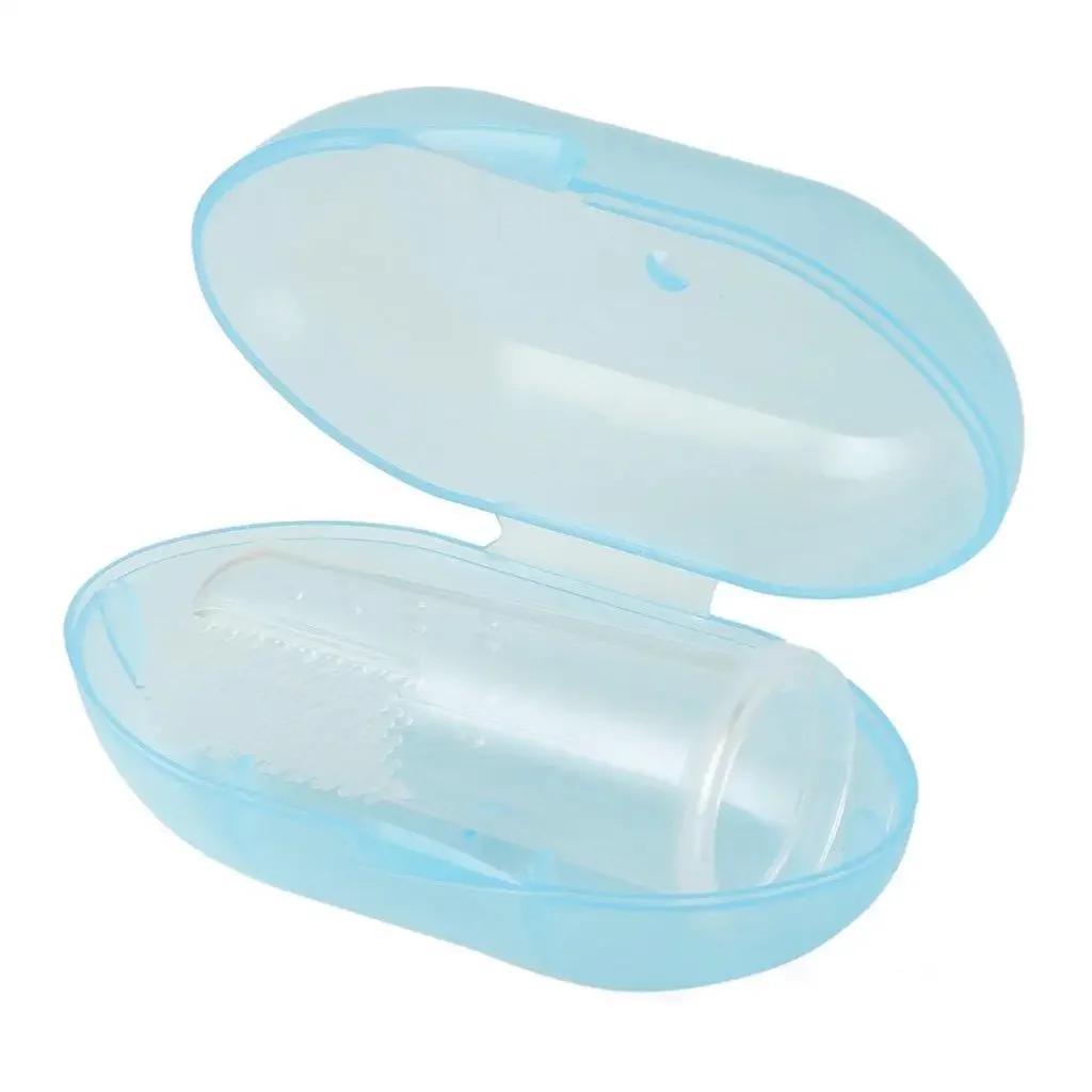 1Pcs Baby Kids Finger Soft Silicone Gum Teeth Clear Deciduous Infant Toothbrush Cleaning Massage Baby Finger Toothbrush With Box
