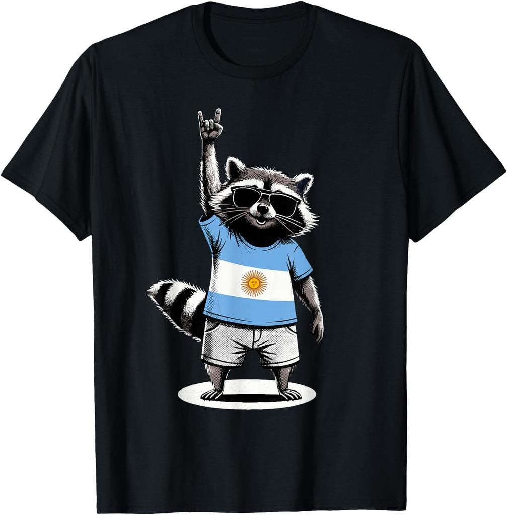Argentinian Flag Raccoon Argentina T-Shirt